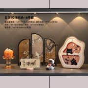 Retro Folding Customizable Decorative Ornament Chinese Style Small Screen Divider Tea Table Side Cabinet Entrance Decoration - Image 3