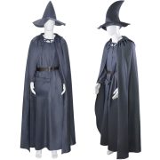 Gandalf Wizard Ring War Hobbit Cosplay Costume Thin Cotton Linen Cloak Robe Adult Stage Performance Wear - Image 2