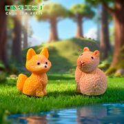 Creative Miniature Customizable Decorative Ornament Realistic Miniature Guinea Pig Fox Animal Figurine DIY Decoration Accessory - Image 4
