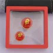 Mao Zedong Portrait Red Memorial Badge Metal Medal 'Serve the People' 3.5cm Transparent Red Box Custom Metal Medal Badge - Image 5
