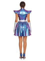 5万圣节太空人cosplay裙子全息亮片未来感连衣裙科技派对机器人裙 - Image 4