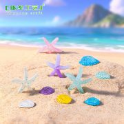 Customizable Decorative Crystal Star Shell Ornament Miniature Resin DIY Landscape Desktop Decoration Mobile Phone Case Accessory - Image 2