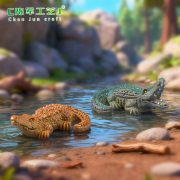 Creative Customizable Yangtze Crocodile Resin Ornament Desktop Decoration Miniature Landscape DIY Car Accessories - Image 3