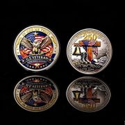 250th Anniversary Commemorative Coin from USA Peace Challenge Custom Metal Medal Badge in Color Printed on Metal Gift