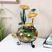 Simplified Home Decor Wealth Attracting Glass Aquarium Water Flow Landscape Small Ornaments for Living Room Entrance Office - Image 4
