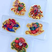 New 2mg Gold-Infused Mobile Phone Sticker Wufu Containing Gold 999 Custom Metal Medal Badge for Gifts Lucky Wealth Prosperity New Year - Image 3