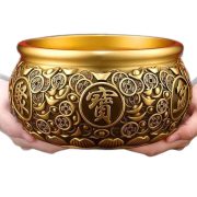 Solid Copper Wealth Attraction Bowl Home Decoration Business Opening Gift Custom Metal Medal Badge Craft - Image 5