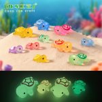 Customizable Decorative Resin Ornament Night Light Small Turtle Aquarium Decoration DIY Desktop Miniature Landscape Accessory