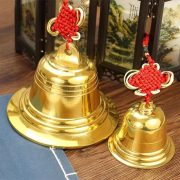 Large Size Pure Brass Hammered Bell Clear Sound Metal Bell For Carriage Temple Indoor Use Chinese Knot Ornament Custom Metal Medal Badge - Image 4