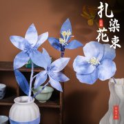 Handmade DIY Tie-Dye Eternal Flower Bouquet Decorative Ornament Chinese Retro Style for Tea Room Study Decoration Gift - Image 2