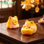 New Year Creative Wealth Attracting Mini Gold Toad Cute Figure Customizable Decorative Ornaments Desktop Miniatures DIY Accessories - Image 3