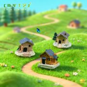 Zakka Love Sea Customizable Decorative Resin Ornament Miniature Landscape Villa House Decorations Customized Figurines - Image 3