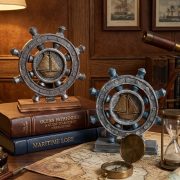 Mediterranean Vintage Ship Steering Wheel Resin Craft Photography Background Display Props Home Restaurant Bar Decorative Ornaments - Image 2