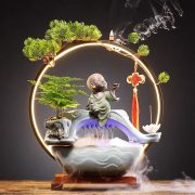 Creative Ceramic Glass Flowing Water Fountain Ornament Indoor Office Living Room Decorative Piece for Fish Tank Humidifier - Image 2