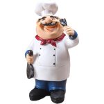 Customizable Retro Chef Decorative Ornament for Home Decor Hotel Cafe Restaurant Window Shelf Resin Craft