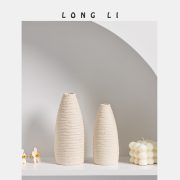 隆利陶瓷花瓶ins侘寂风创意摆件办公桌家居客厅装饰插花干花花器 - Image 4