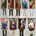 World Famous Painting Cosplay Costume Mona Lisa Scream Halloween Party Performance Suit Adult Cross-Border In Stock