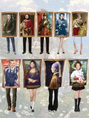 World Famous Painting Cosplay Costume Mona Lisa Scream Halloween Party Performance Suit Adult Cross-Border In Stock