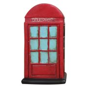 Retro Creative Gift Cartoon Home Desktop Decoration Resin Craftwork Telephone Booth Customizable Ornament Clear Shelf