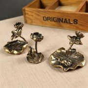 Bronze Lotus Frog Reversible Incense Home Office Decorative Waterfall Aromatherapy Holder Metal Craftwork Custom Badge - Image 3