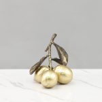 Retro Chinese Style Resin Gold Lemon Decorative Ornaments Customizable Home Decor for Living Room Entrance Coffee Table Office Sample Room