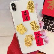 999 Gold Containing Mobile Phone Sticker 2mg Princess Attract Wealth Prosperity Small Gift Manufacturer Wholesale Custom Metal Medal Badge - Image 3