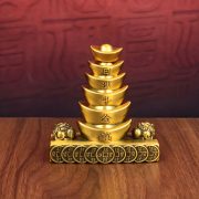 Retro Wealth Attraction Treasure Tower Desktop Ornaments Lucky Coin Rotation Piece Entrance Cashier Desk Decoration Metal Craft - Image 2