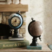 Fashionable Creative Resin Home Decorations Customizable Retro Earth Clock Tabletop Craftwork for Living Room - Image 4