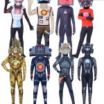 Skibidi Toilet Adult Cosplay Suit TV Series Stage Performance Costume Tight Fit Suits for Adults Unique Theme Party Wear