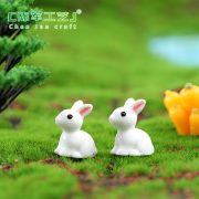 苔藓微景观摆件 小耳朵小白兔 兔子 兔斯基 树脂工艺品摆件配件 - Image 3