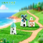 Customizable Decorative Windmill House Ornament Succulent Landscape Decoration Creative Resin Craft House Castle Design - Image 3