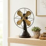 Retro Iron Fan Model Vintage Customizable Decorative Ornaments for Photography Film Props Coffee Shop Store Props Resin Crafts