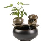 Minimalist Small Size Ceramic Water Fountain Decoration Chinese Zen Style Office Desk Study Room Tea Table Decorative Item