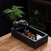 Creative Flowing Water Fountain Ornament Small Office Decor Desktop Tea Table Gift Circular Water Ball Wealth Generator - Image 4