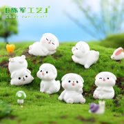 微景观摆件可爱动物  卡通小白狗  调皮卡通小狗  植物树脂配件 - Image 2