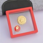 Gold Custom Metal Medal Badge Chairman Mao Memorial Collection Gift New 3 Chest Badges Transparent Red Box