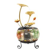 Glass Fish Tank Water Fountain Ornament for Desktop Home Office Front Desk Landscape Decoration Continuous Flow Design - Image 5