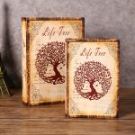 European Style Vintage Wooden Leather Fake Book Decorative Ornament for Office Study Shelf Decoration Magic Book