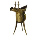Antique Style Bronze Tripod Cup Qing Dynasty Creative Display Piece Metal Craft Gift Photography Prop Custom Metal Medal Badge