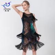 New Shiny Tassel Dress Latin Dance Performance Costume Stage Show Gown Ballroom Dance Skirt Adult Stage Performance Wardrobe - Image 5