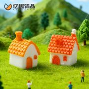 Creative Retro Thatched Roof Chimney House Series DIY Dollhouse Decoration Accessories Customizable Resin Tabletop Ornaments - Image 4