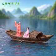 微景观创意漂浮木船古装情侣公仔 园艺造景diy装饰品挂配件小摆件 - Image 4