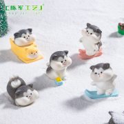 Creative Miniature Customizable Decorative Ornaments Skiing Cat Figurine Snow Scene DIY Decoration Accessories Resin Crafts - Image 2
