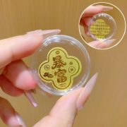 999 Gold-Plated Mobile Phone Sticker Custom Metal Medal Badge 2mg Creative Cultural Export Gold Leaf Small Gift Wholesale - Image 4