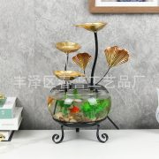 Simplified Modern Wealth Attracting Fish Tank Water Flowing Fountain Ornament for Home Living Room Office Decorative Craft - Image 5