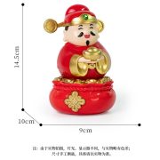 跨境新款财神爷摇摆太阳能电池双用招财家居办公装饰汽车摆件批发 - Image 4