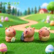跨境新品复活节彩蛋卡皮巴拉水豚公仔 园艺造景diy装饰品桌面摆件 - Image 3