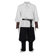 Adult Renaissance Medieval Pirate Performance Costume European American Caribbean Halloween Trousers for Stage Show - Image 3