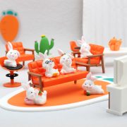 Creative Customizable Decorative Ornaments Little White Rabbit Dolls Resin Craft Vivid Desktop Car Miniatures DIY Accessories - Image 2