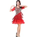 Latin Dance Dress with Sequin Tassel Adult Stage Performance Costume for Dance Performances Competitions and Show Performances